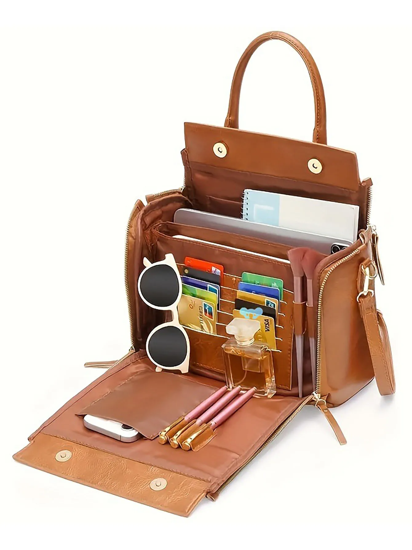 

Women's PU Leather Shoulder Bag, New Style Handbag, Vintage and Versatile Everyday Commuter Bag, Multifunctional Storage Bag