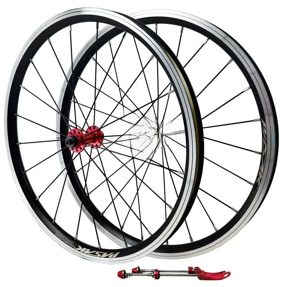 Zestaw kół rowerowych składanych 20 cali 406 451 koła 20h 24h obręcz hamulca szybkozamykająca piasta dźwigni 74-130mm 100-130mm — zdjęcie 2