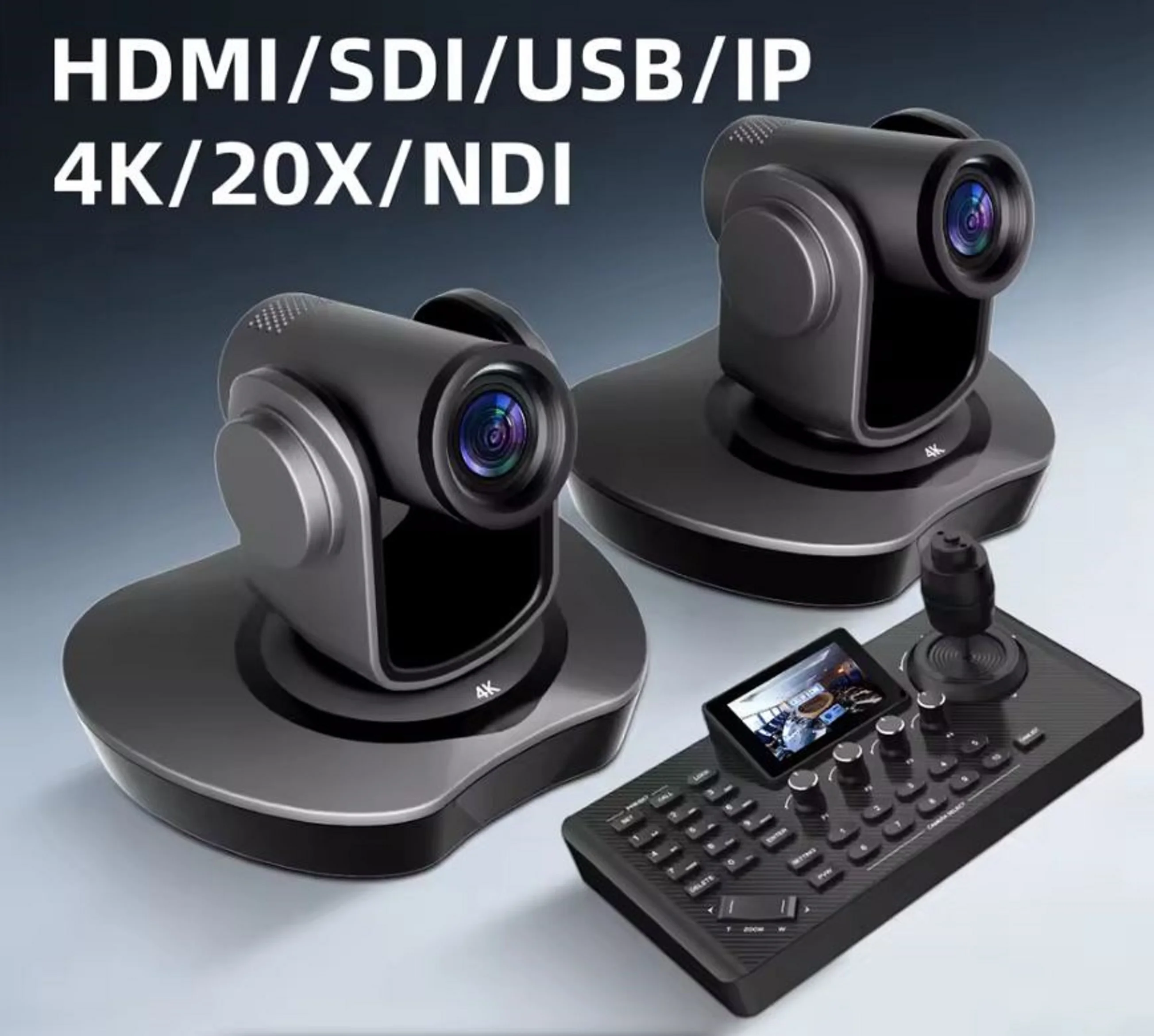 Church live broadcast NDI PTZ camera Controller 1-8pcs Video Conference Camera Kit Camera 20X Zoom