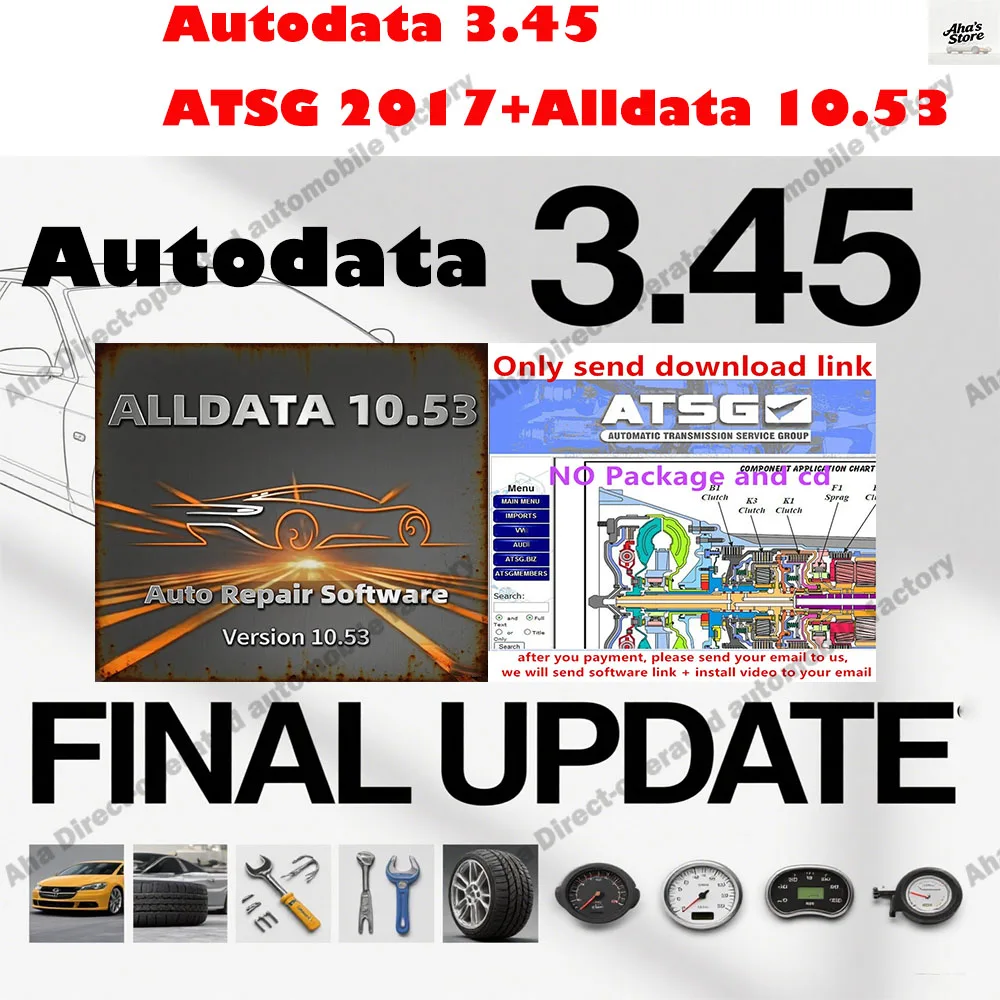 

Autodata 3.45 obd2 scanner Wiring Diagrams data + Alldata 10.53 Car accessories Tool + ATSG 2017 Unit Failure Detection Software