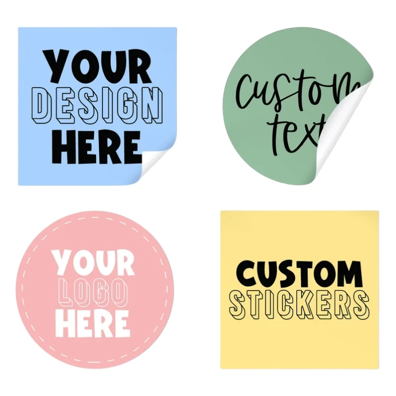 1000PCS Custom Stickers and Customized Logo Personalized Stickers Wedding Birthday Baptism Stickers Design Your Own Logo Sticker