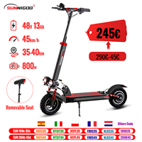 SUNNIGOO Electric Scooter For Adult 10 inch Off-Road 48V Lithium Battery Max Speed ​​45km/h Removable Seat Foldable E Scooter
