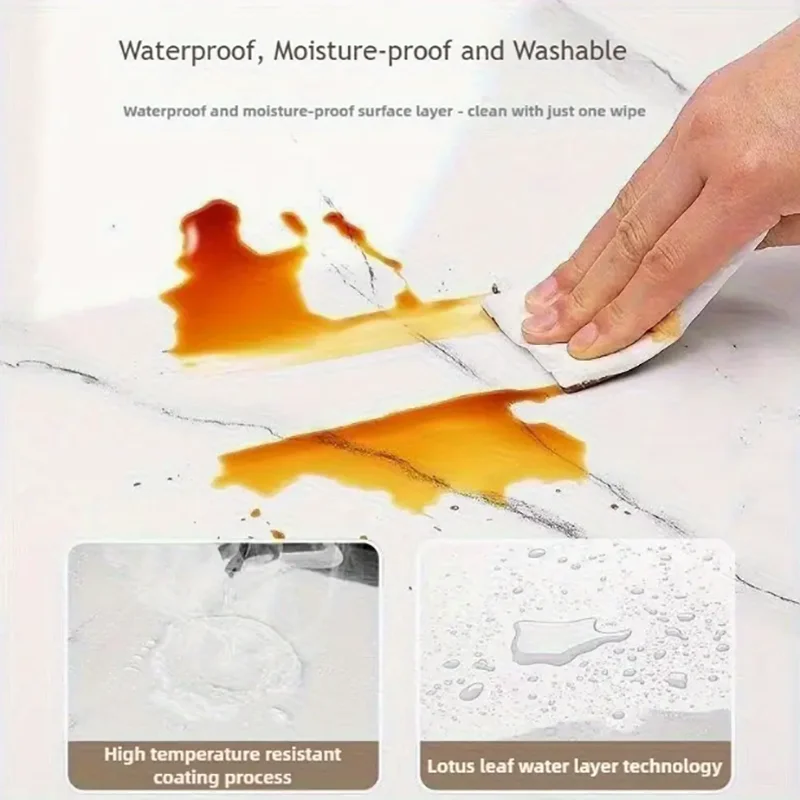 สติกเกอร์ติดผนังลายกระเบื้องเซรามิก PVC กันน้ำแบบมีกาวในตัว สำหรับตกแต่งห้องนั่งเล่น ห้องครัว ห้องนอน