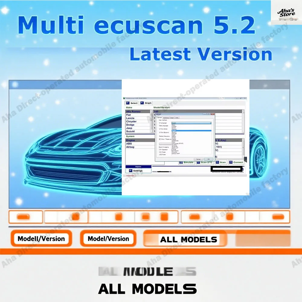 Multiecuscan v5.2 acessórios para carro registrado keygen ilimitado para scanner obd2 multiecu digitalização trabalho para elm327 ferramenta de diagnóstico de carro