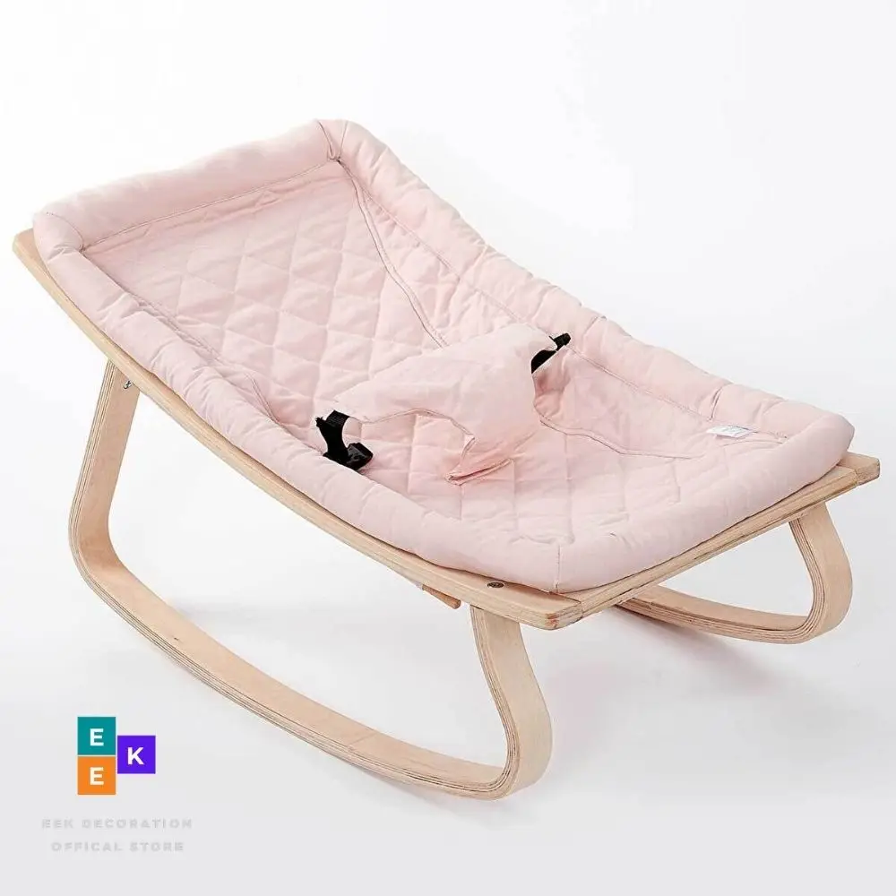 Natural Wooden Rocking Baby Sleeping Bed Baby Cradle Rocking Chair Rocker Baby 0-36 14months Swing Soothing Crib Newborn Nursery