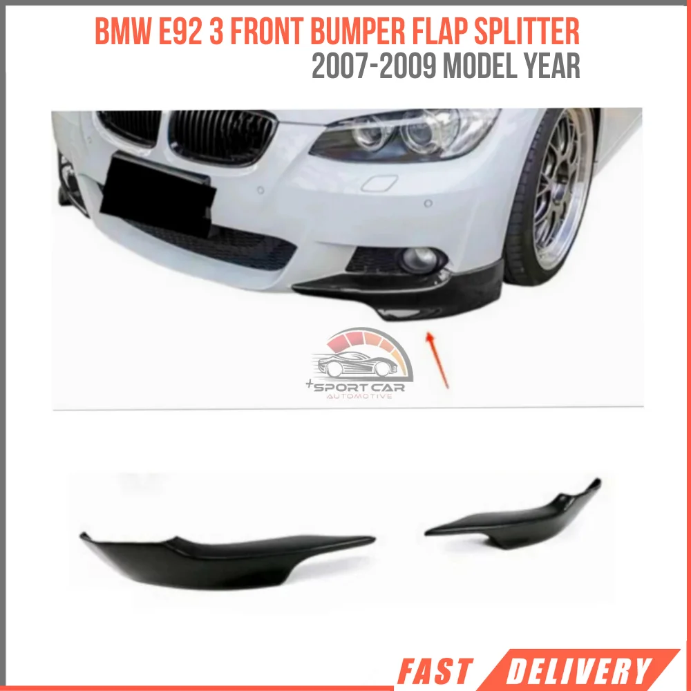 

For BMW E92 3 Series 2007 2008 2009 Front Bumper Flap Splitter Piano Glossy Black Sport Tuning Car Accessories