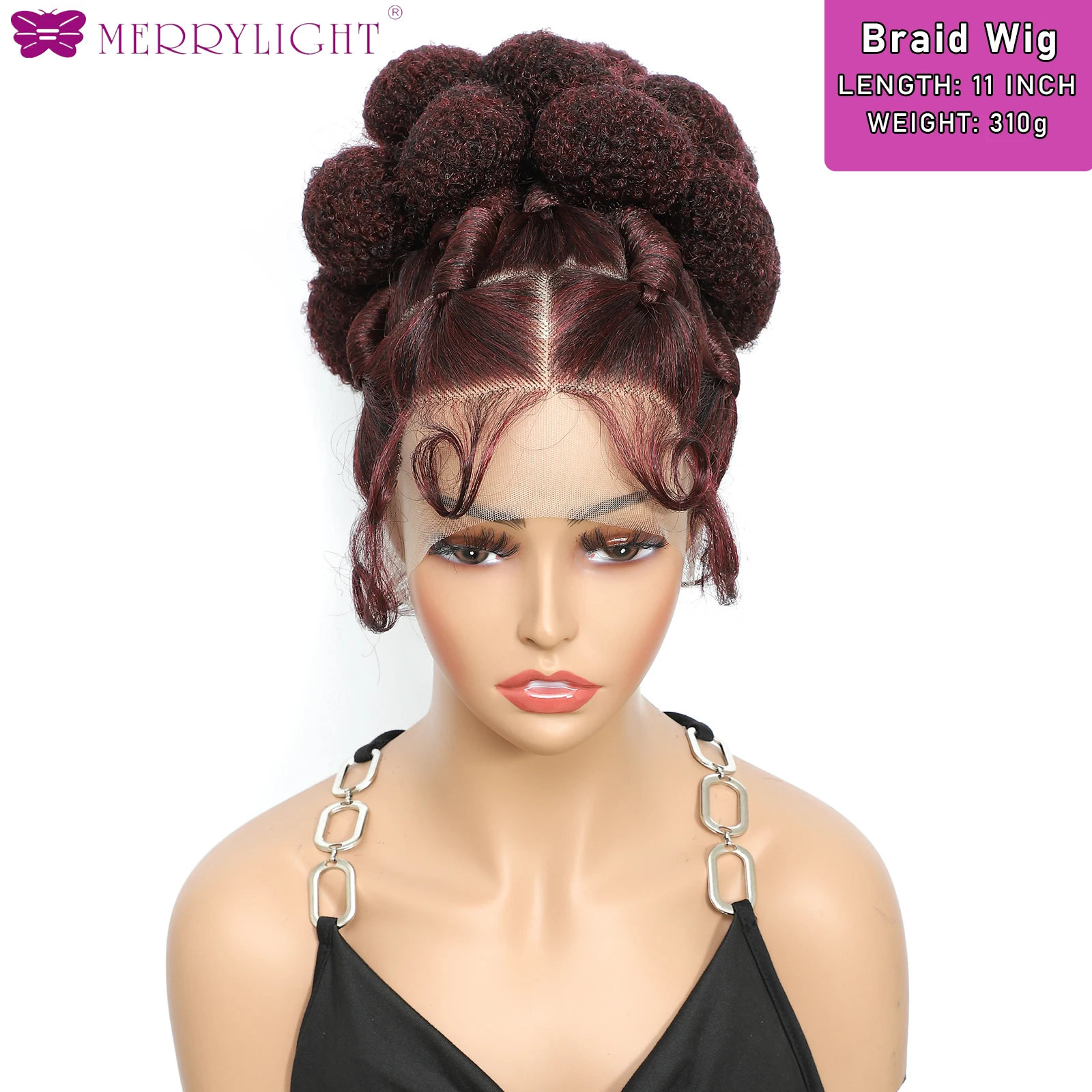 شعر مستعار الضفائر الاصطناعية مع كعكة الدانتيل الكامل Knotless صندوق شعر مستعار مضفر الدانتيل أمامي شعر مستعار الأفرو تجديل للنساء السود