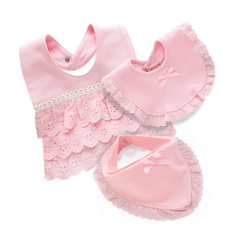 Lawadka bavoirs bébé pour filles 100% coton nouveau-né princesse dentelle arc bébé bavoirs mignon filles garçons rot tissu infantile salive serviettes 0-2Y