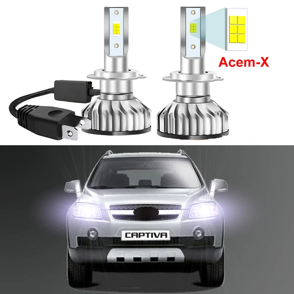 2Pcs Car LED Headlight Bulbs For Chevrolet Captiva 2006 2007 2008 2009 2010 High Low Beam