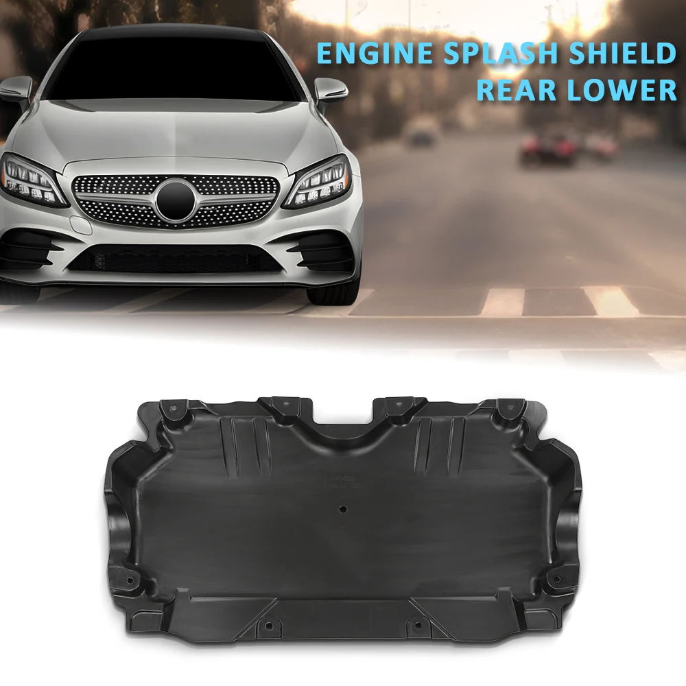 Osłona pod silnik tylna dolna nowa pasuje do Mercedes-Benz 2015-2022 Mb1228186 Mb1228186 czarna osłona przeciwbłotna pod silnik wytrzymała