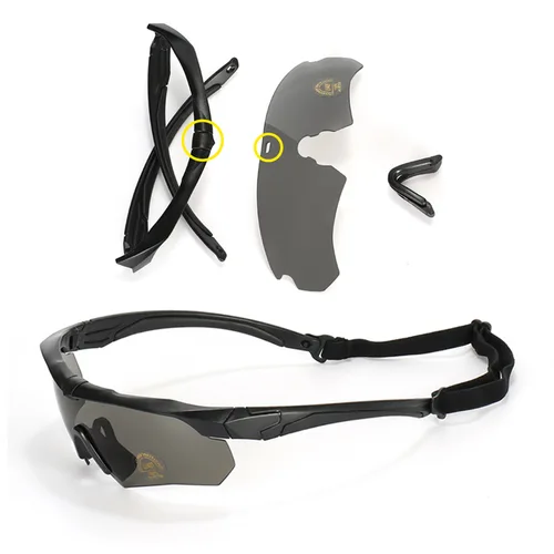 Imagen 2 del producto Nuevas gafas tácticas polarizadas, juego de 3 lentes, gafas de escalada para deportes al aire libre, gafas protectoras de seguridad a prueba de viento y polvo