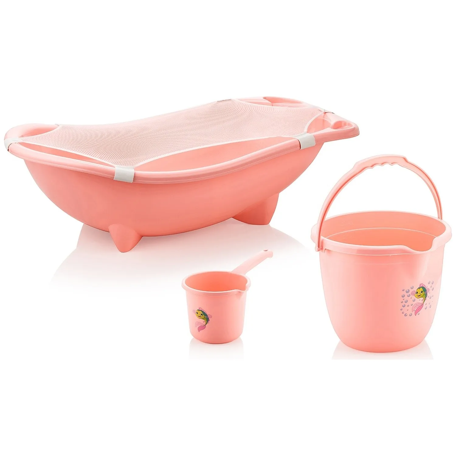 Ensemble de baignoire rose pour bébé, cadeau fichier, 3 pièces