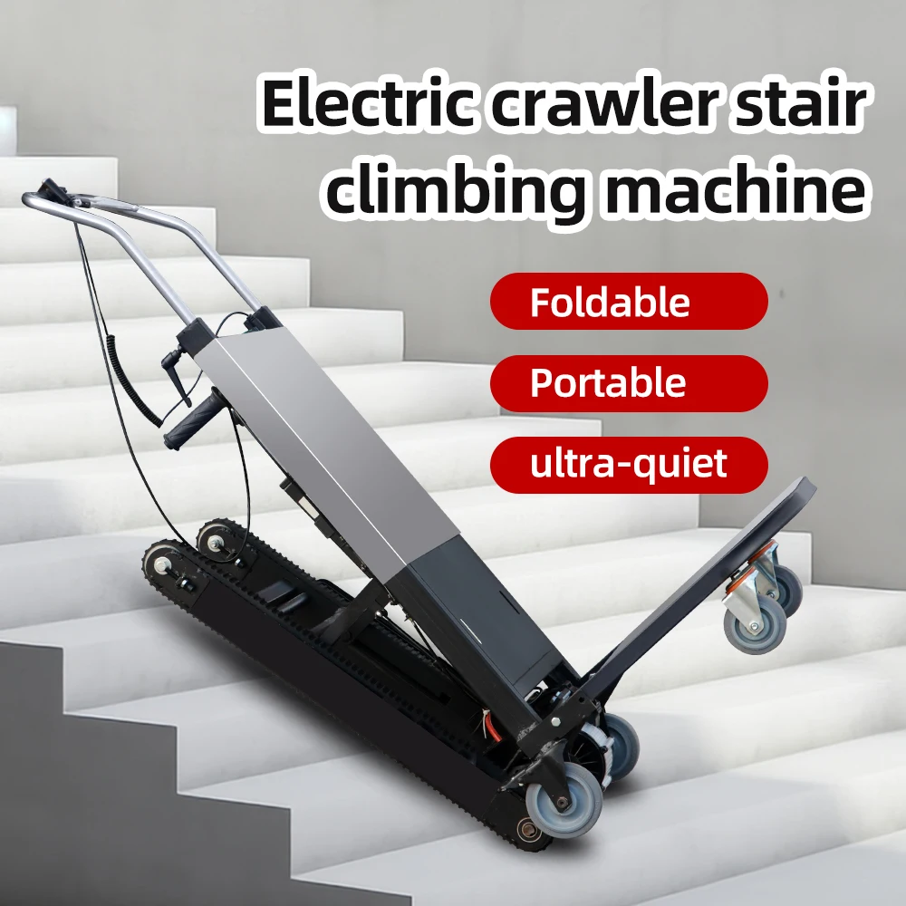 Carrello con ruote. Macchina per Trasporto Verticale, Montascale Cingolato in Lega, Capacità di Carico Massima 300kg