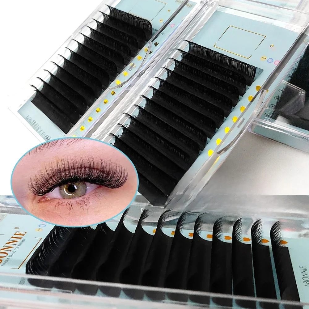 Abonnie Matte Black Volume Cashmere Lashes C CC D Individuele wimperextensions Make-up Cilios - afbeelding 2