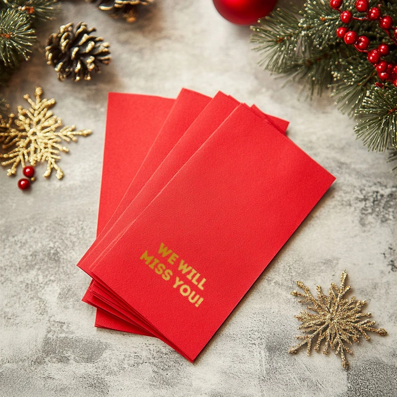 100Pcs  33×40CM  3-layer Gold foil napkin  Hot holiday party light luxury Restaurant paper Party paper