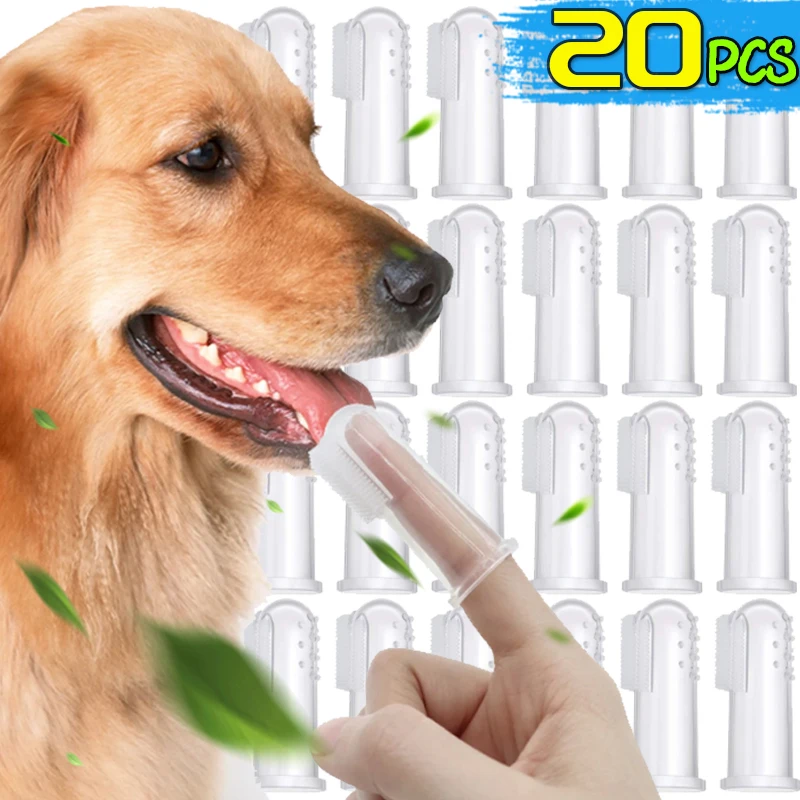 

1/20PCS Pet Toothbrush with Box Silicone Soft Finger Toothbrush for Dog Cat Multifunctional Baby Teeth Cleaning Brush Pet Supply