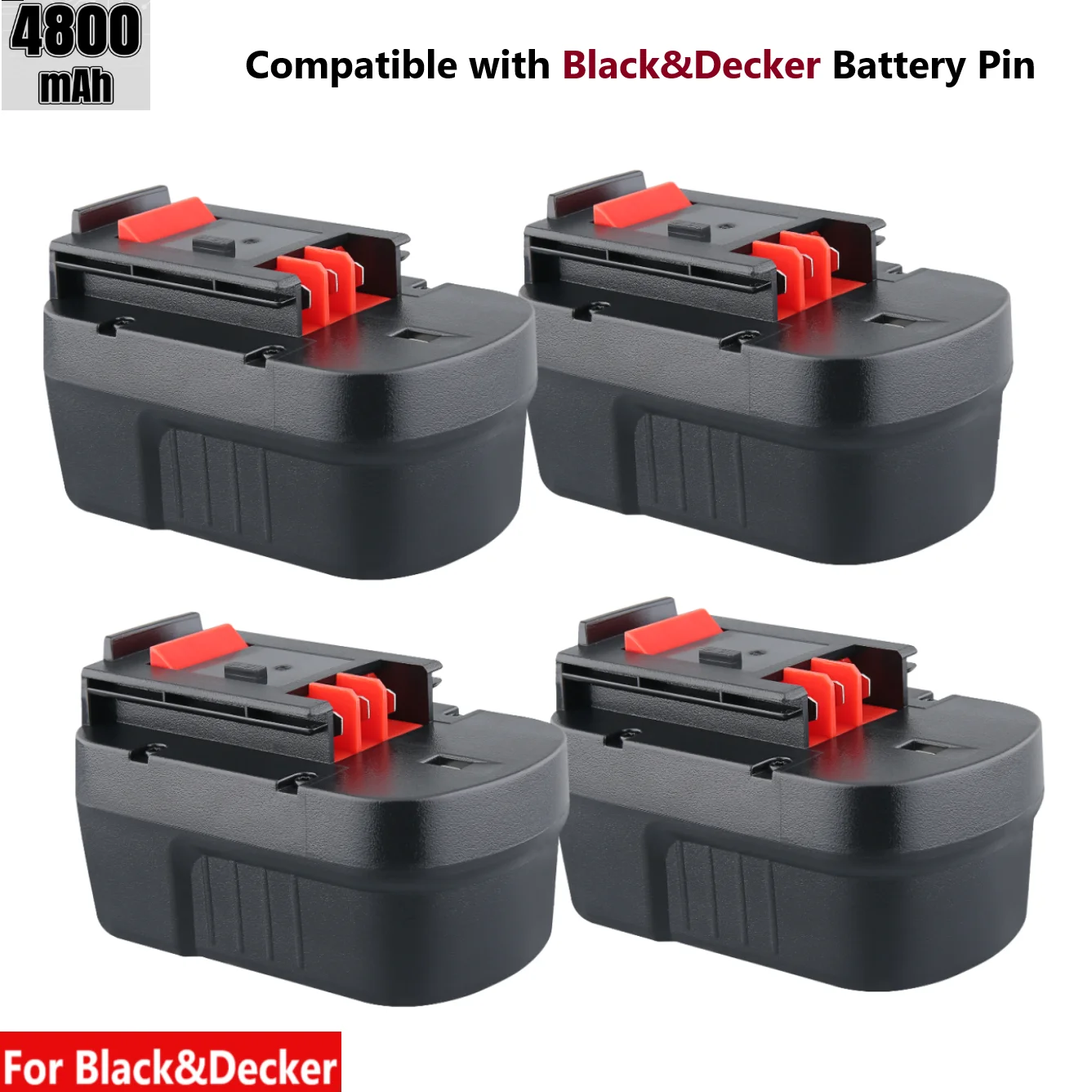 1/2/4 حزمة بطارية 4.8Ah بديلة لبطارية بلاك اند ديكر HPB14 المتوافقة مع بطارية أداة الطاقة B&D 14.4 فولت HPB14 FS140