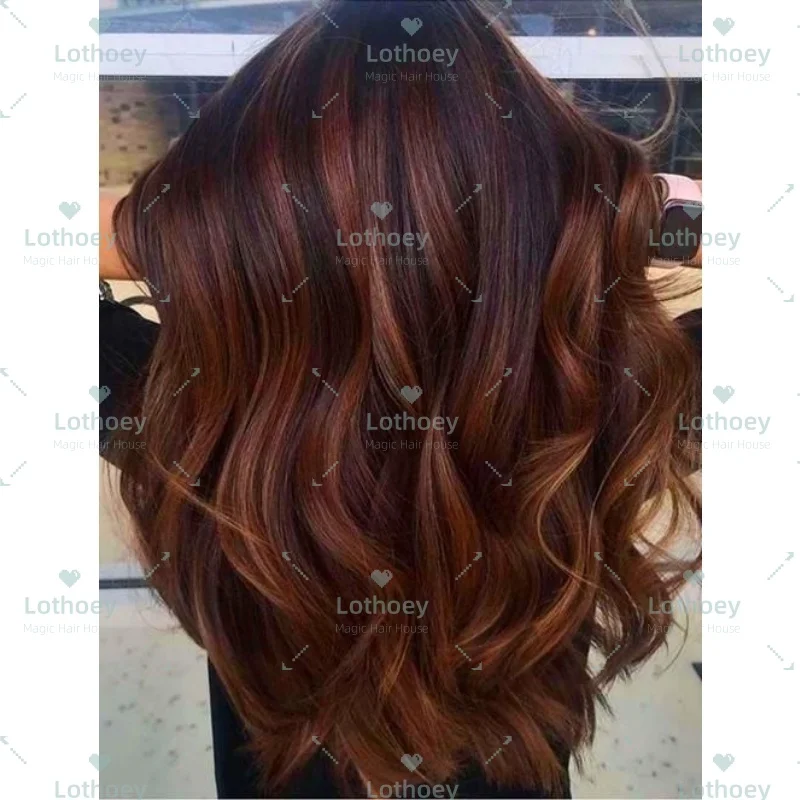 Окрашенный, окрашенный из человеческих волос, парик из натуральных волос, парик с кружевной передней частью, парик с шелковой основой, красный, коричневый, натуральный парик, объемная волна, парик для женщин, повседневная вечеринка