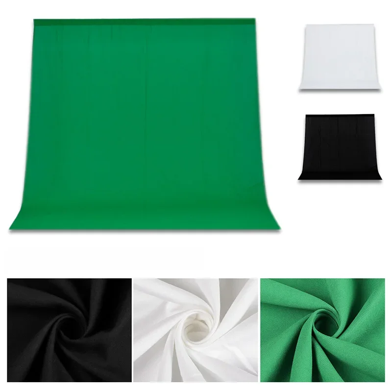 Tła fotograficzne zielone/białe/czarne/szare z bawełny muślinowej, tło do chromakey, tkanina do zdjęć, rekwizyty do sesji zdjęciowych. — zdjęcie produktu 7