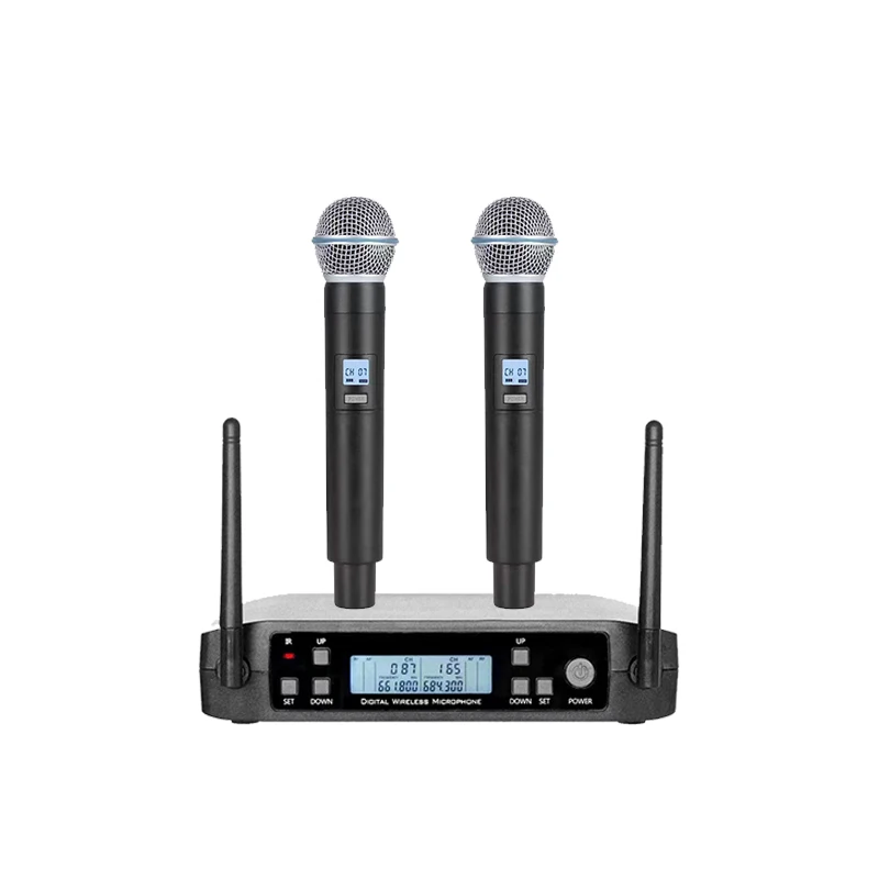 Wireless Microphone Karaoke Handheld Dual Channels Frequency UHF GLXD4 Microfone For Wedding Party Band Show Church Gaming Stage