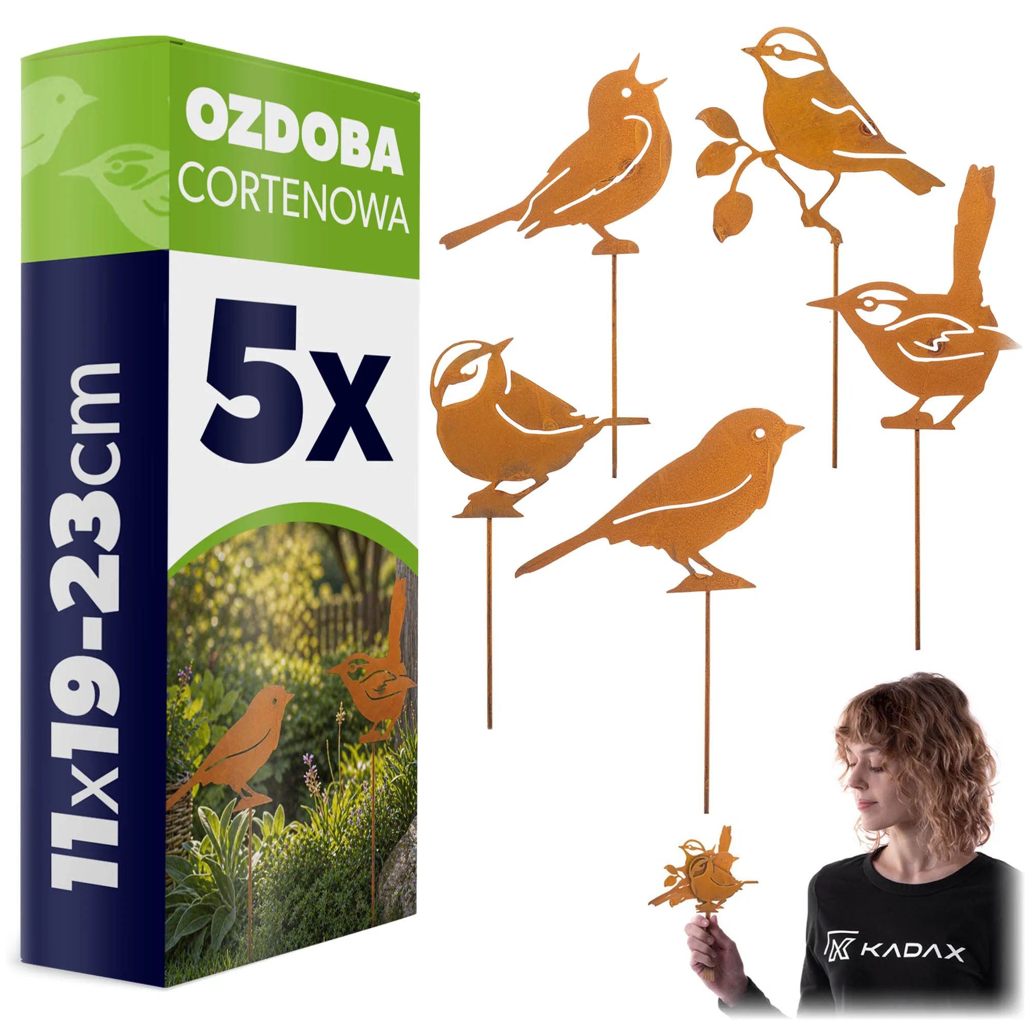 KADAX Tuinornament Vogels Staal Corten Decoratie Roest Effect Pin Decor Retro Corten Staal 1 St