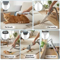 Nettoyeur de tapis portable 450W 10KPA, aspirateur multifonctionnel à main, nettoyeur de tapis et de canapé humide, double réservoir d'eau, machine à nettoyer les taches pour canapé et siège de voiture 5