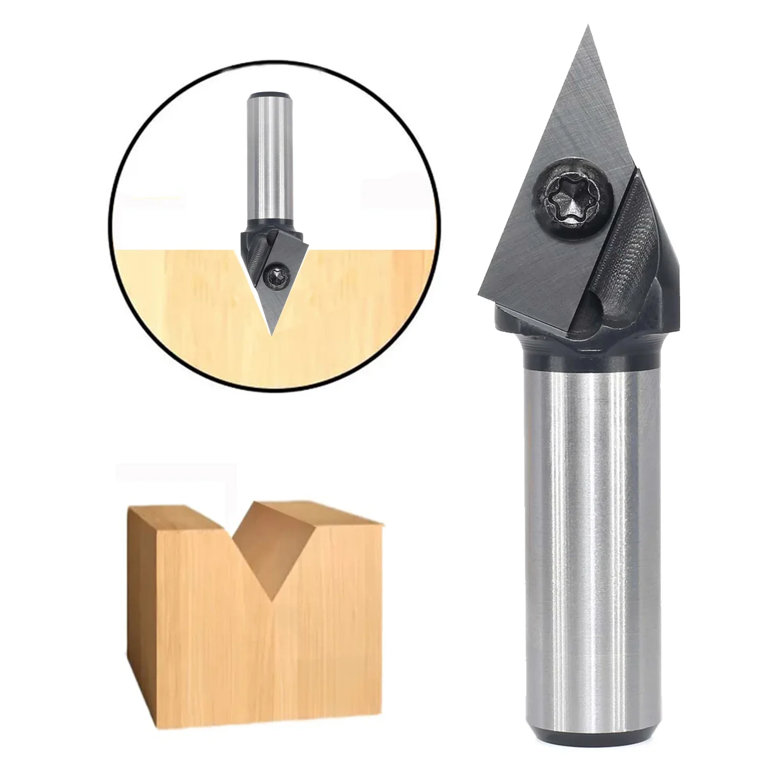 CNC wkładka V-Groove frez do rowków 45 stopni V Bit 1/4 "1/2" 6mm Shank obróbka drewna fazowanie 3D grawerowanie frezy — zdjęcie 2