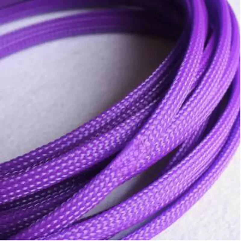 1-50M Tuleje kablowe 3-25mm Fioletowa siatka z wężowej skóry Drut chroniący Nylon Obcisłe PET Rozszerzalna izolacja Płaszcz Plecione rękawy — zdjęcie 2