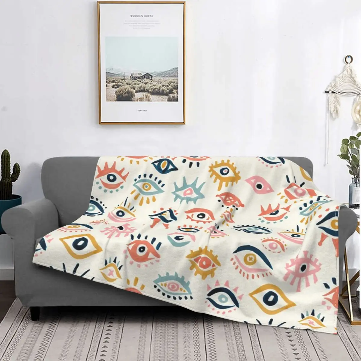 Mystic Eyes Blanket Soft Fleece Spring Warm Flannel Throw Blankets for Sofa Outdoor Bedding Bedspread Home Decoration