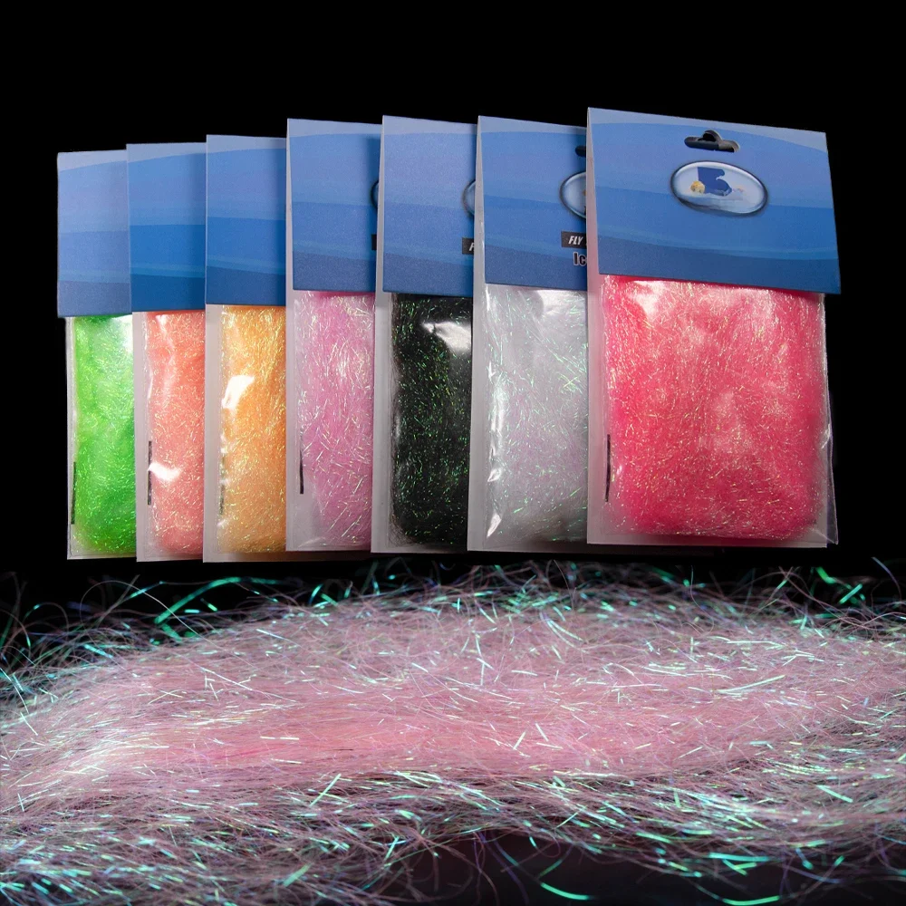 WIFREO 2 g/sac doublage de glace UV Texture Super douce ajouter des fibres scintillantes matériau d'attache de mouche synthétique de type Mylar fin