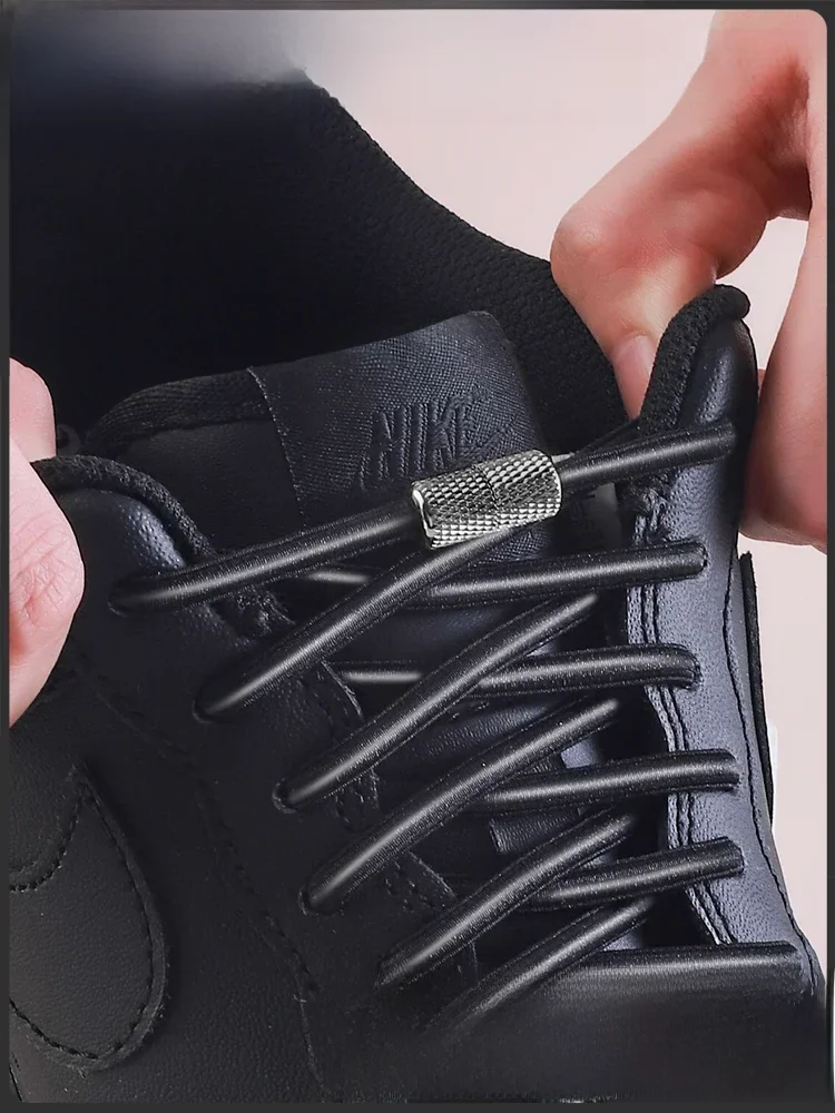Nouvelles lacets élastiques baskets Tennis lacets de chaussures rondes sans attaches enfants adultes bandes de caoutchouc sans cravate lacet accessoires de chaussures