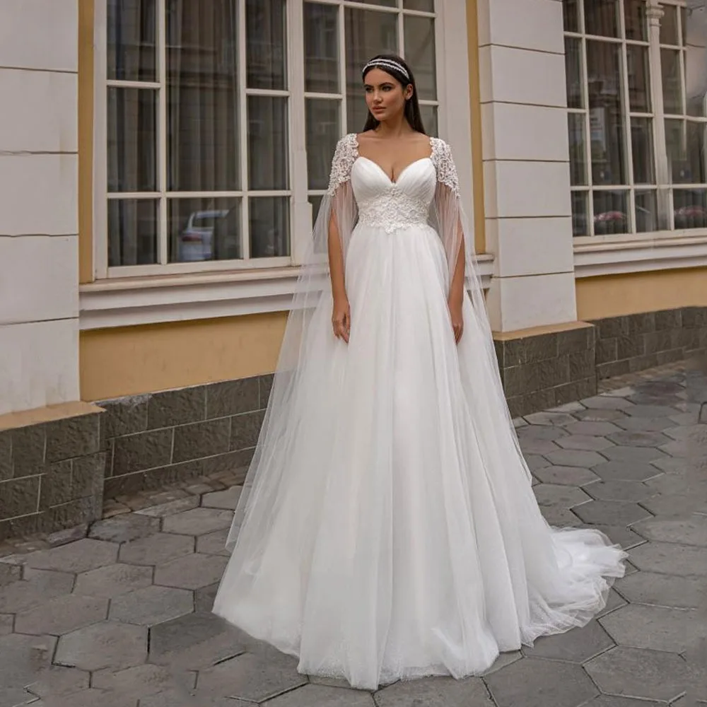 Grande taille col en v robe de mariée manches courtes Appliques dos nu à lacets Boho Tulle robe de mariée plage vestido de novia