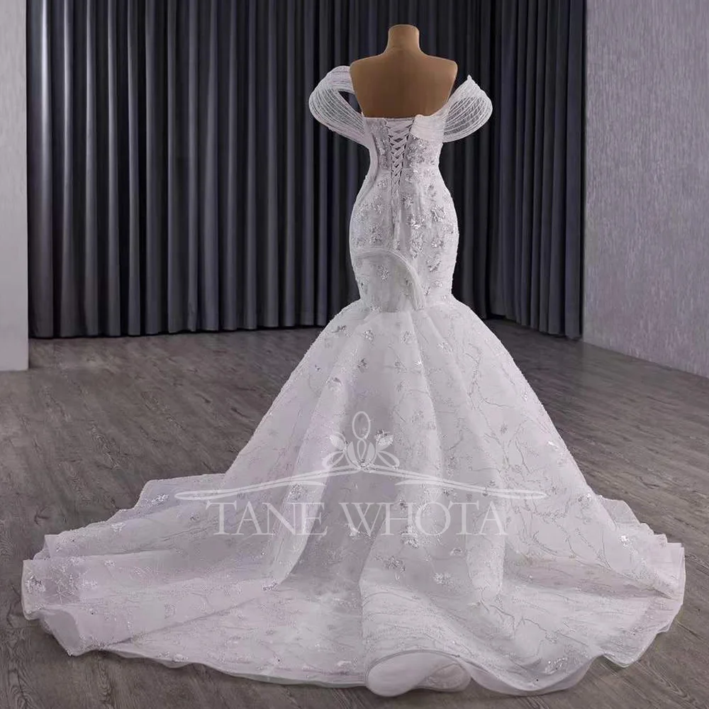 Vestido Novia 2025 Милое свадебное платье на шнуровке сзади, расшитое бисером, африканское свадебное платье русалки