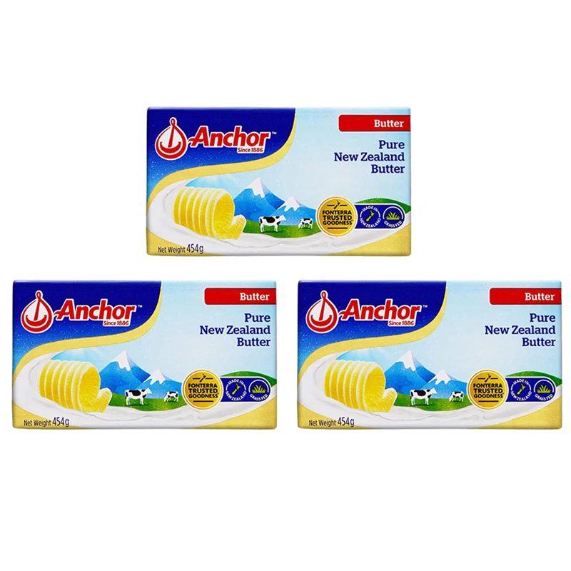 Mantequilla de anclaje 454g x 3 piezas + embalaje de caja de hielo/ mantequilla natural