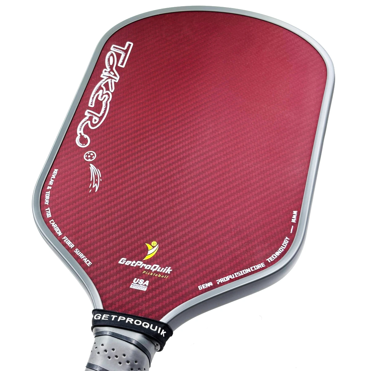 GetProQuik Taker DuPont Kevlar Toray T700 Carbon Fiber Pickleball Paddle Thermoformed Gen 4 Propulsion Core 14mm Lightweight