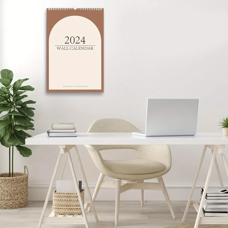 2024 Minimalistic Wall Calendar and Monthly Planner - perfect for organizing your schedule, goals and holidays