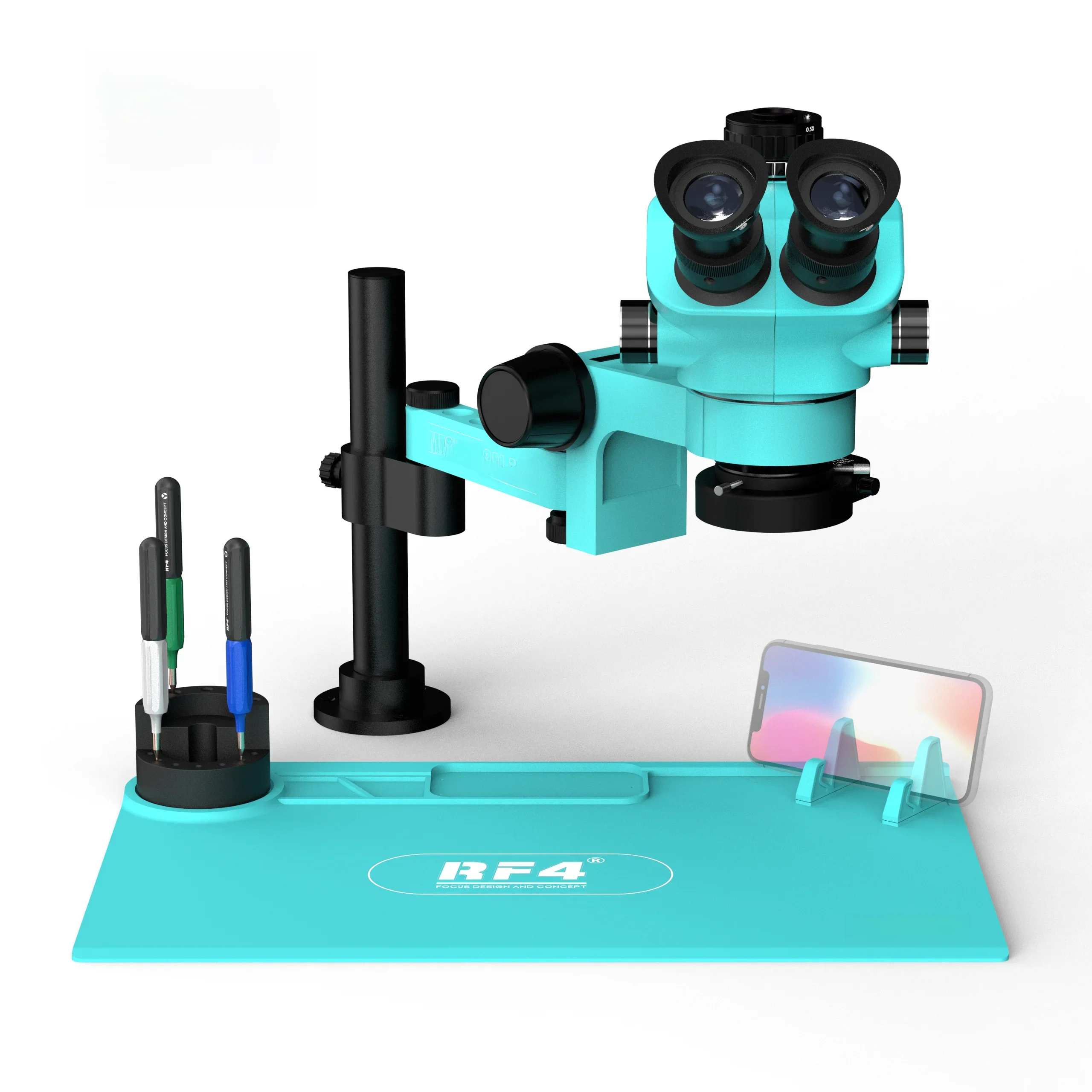 RF4 6-biegowy precyzyjny Zoom blokujący, obrót 360 ° regulowany ramię wahadłowe RF7050TVPRO-F019 mikroskopu uniwersalne radio — zdjęcie 2