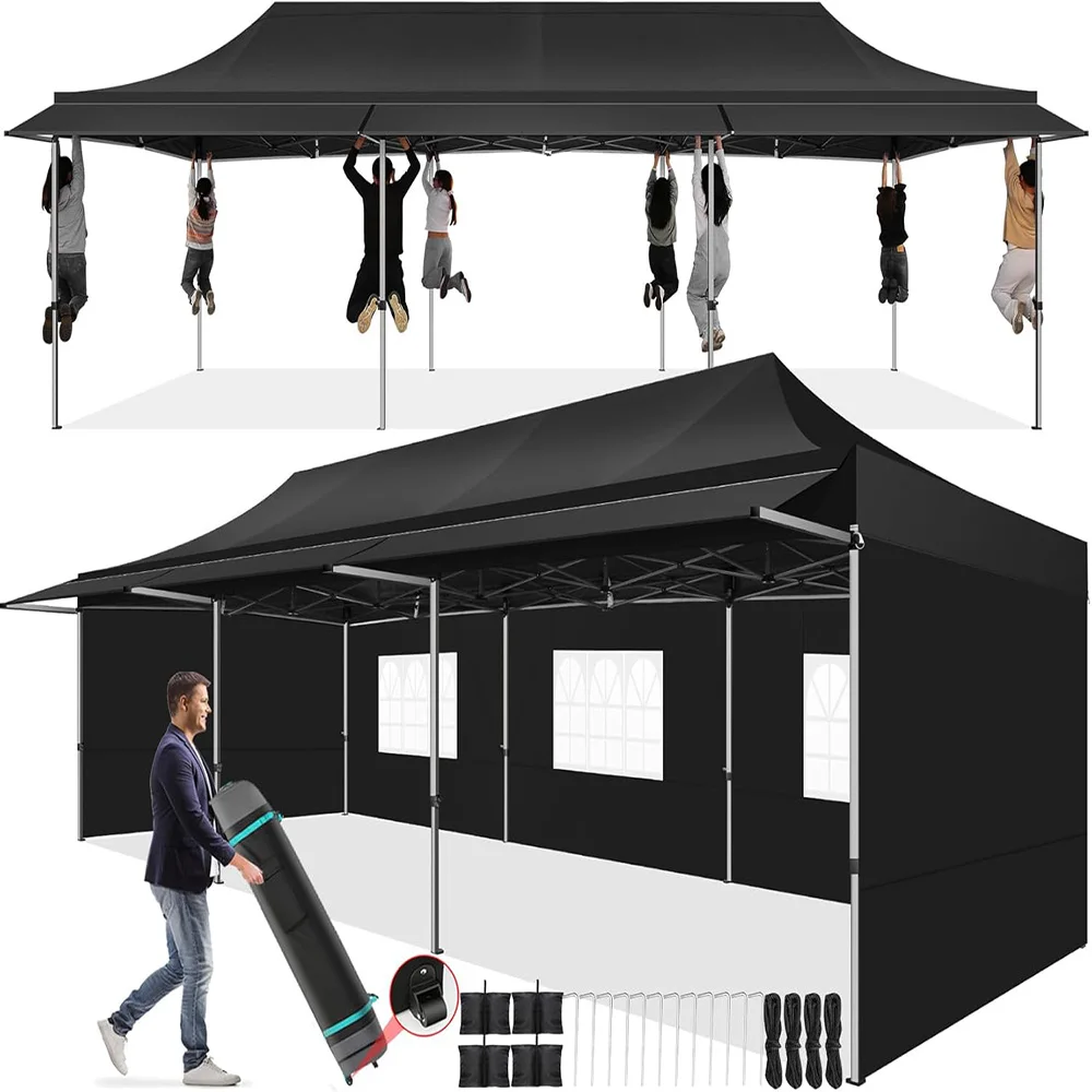 

Всплывающая палатка с навесом 10x30 футов с тентом и 5 боковыми стенками, сверхмощная коммерческая беседка, солнцезащитный козырек для уличного рынка вечеринок