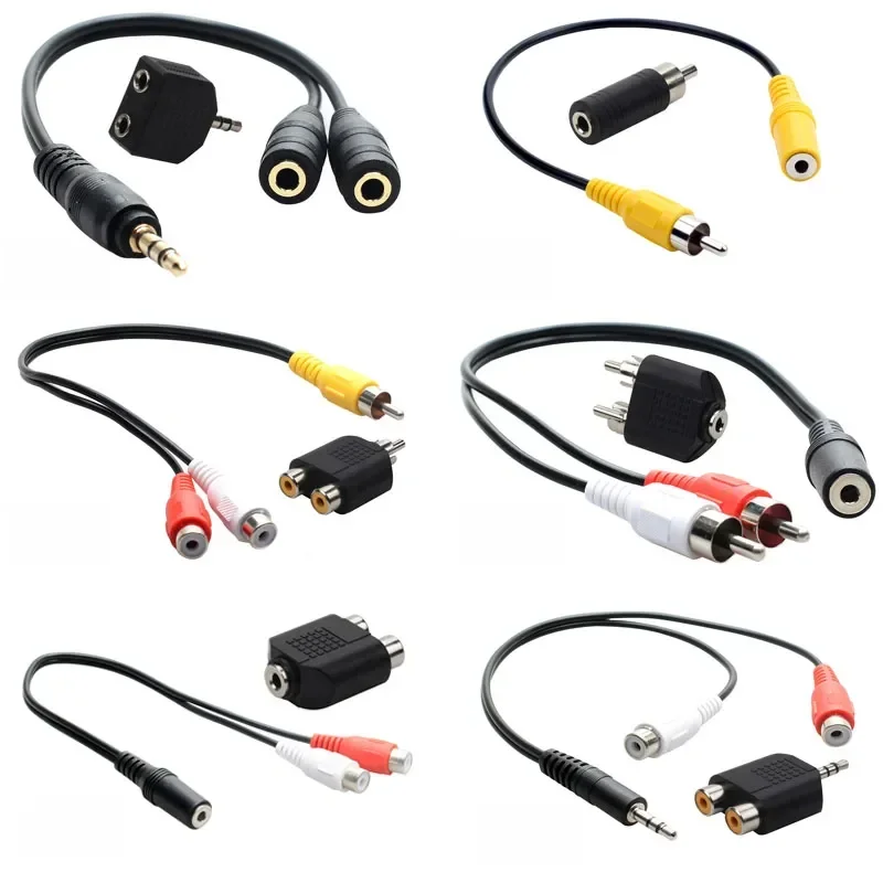 Câble RCA universel, Jack 3.5mm, câble Audio stéréo vers prise 2RCA femelle vers mâle vers casque, adaptateur 3.5 AUX Y pour amplificateur DVD