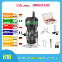 800W 6 Speed Electric Trimming Machine 33000rpm Woodworking Milling Engraving Hand Wood Edge Router Trimmer Home DIY Power Tools