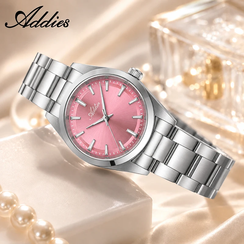 ADDIES Luxury Woman Watches 316L Stainless Steel Sapphire Glass Women Watch Business Luminous 50m Waterproof Quartz Wristwatch
