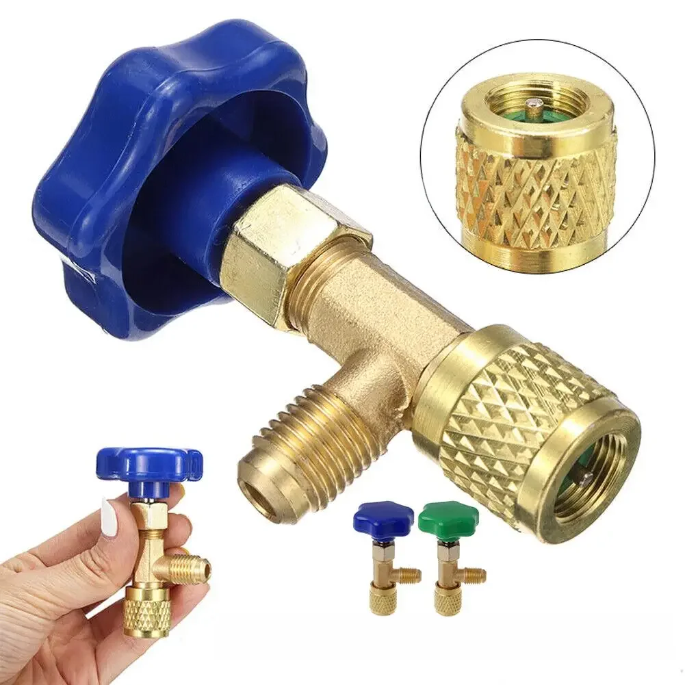 Adapter gwintu 1/4 SAE Automatyczny kranik AC do butelek z niskociśnieniowym zaworem dozującym R22 R134a R410A Otwieracz do butelek z gazem R22 R134a R410A — zdjęcie 2