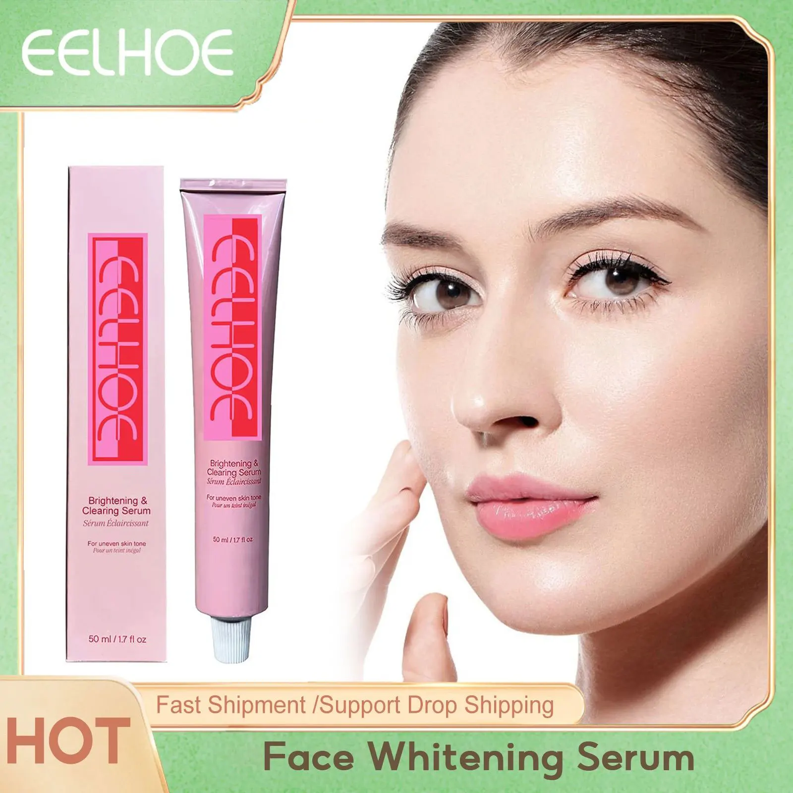 EELHOE Face Whitening Serum Fade Dark Spots Freckle Melasma Remove Pigmentation Melanin Correcting Moisturizing Brighten Essence