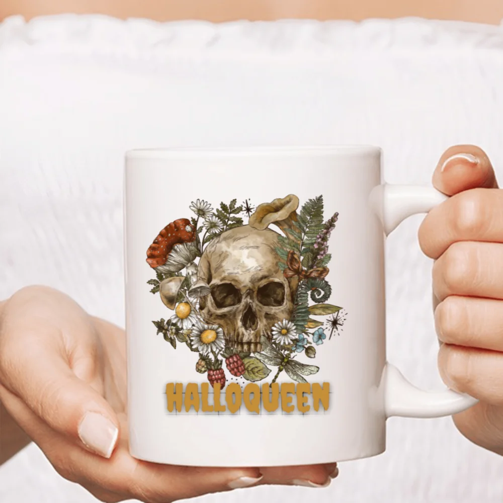 

1pc 3A grade 11 oz skeleton Novelty ceramic coffee mug for room Halloween decoration Birthday Christmas Holiday gift for Friends