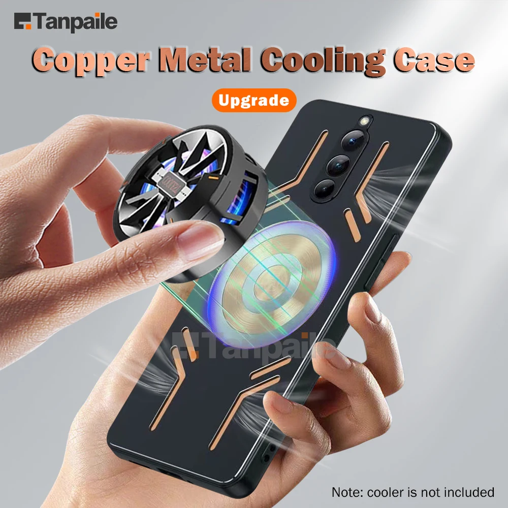 Magnetic Cooling Phone Case For ZTE nubia Red Magic 8 Pro Plus 8s Shockproof Copper Heat Dissipation Metal Back Cover