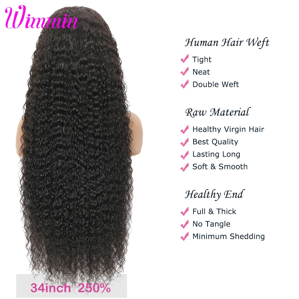 13x4 Deep Wave HD Transparent Lace Front Human Hair Wigs Brazilian Natural Pre Plucked With Baby Hair Lace Frontal Wig For Women