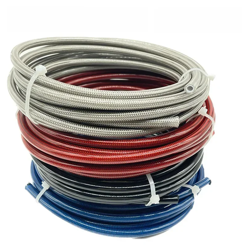 AN3 1M ~ 10M moto tressé PVC acier inoxydable PTFE tuyau de frein tuyau ligne de frein gaz huile carburant Tube tuyau course tuyau de frein