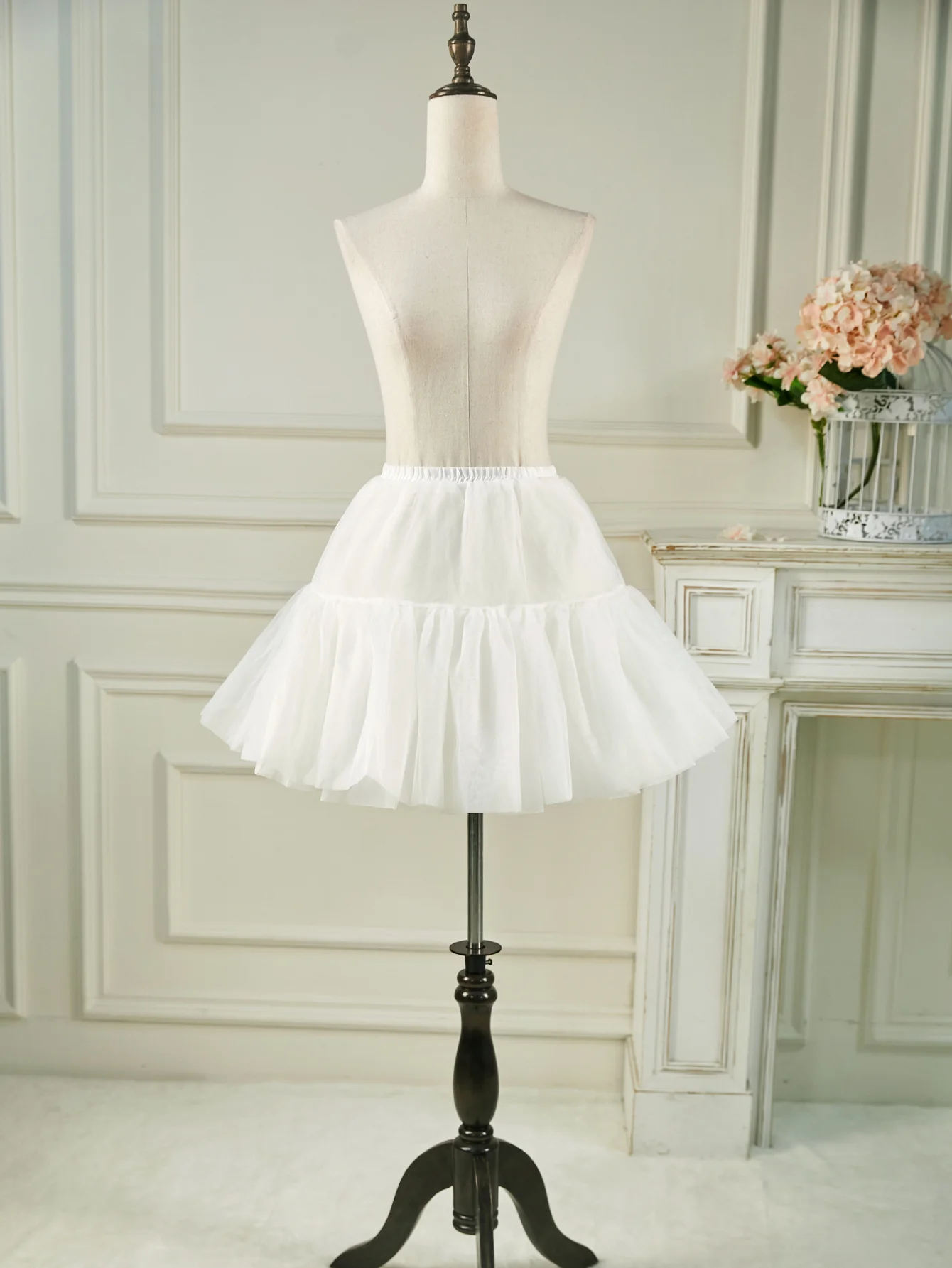 White Puffy Petticoat Perfect Mini Underskirt for Women Skirt Tutu Puffy Cancan Skirt Under Wedding Dresses Club Outfit With