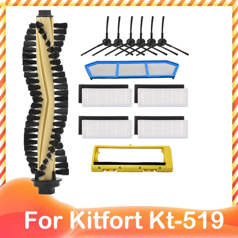 Spare For Kitfort Kt-519 Main Side Brush Hepa Filter Pre Filter Cover Replacement Strainer Robot Vacuum Accessories