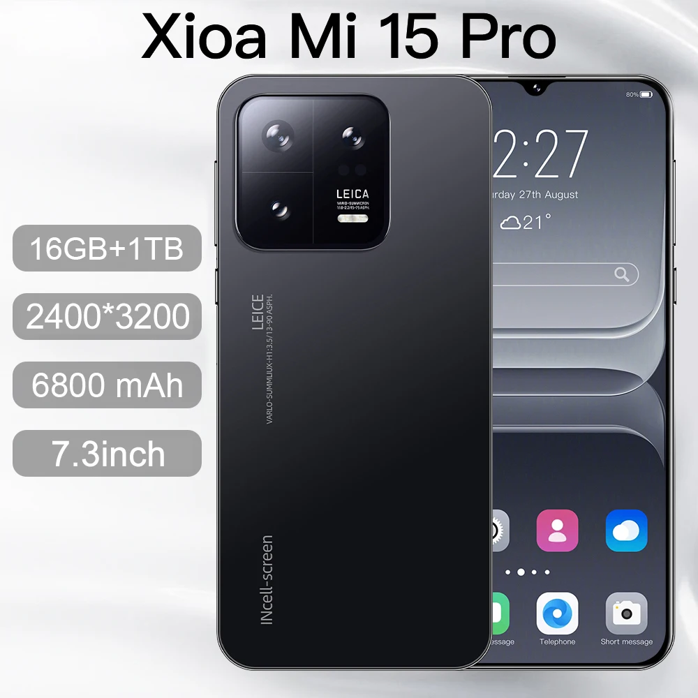 

Original Mobile Phones Deals Xioa mi 15 Pro Smartphone 7.3 inch Full Screen 4G 5G Cell Phone 6800mAh Brand New Phones Global